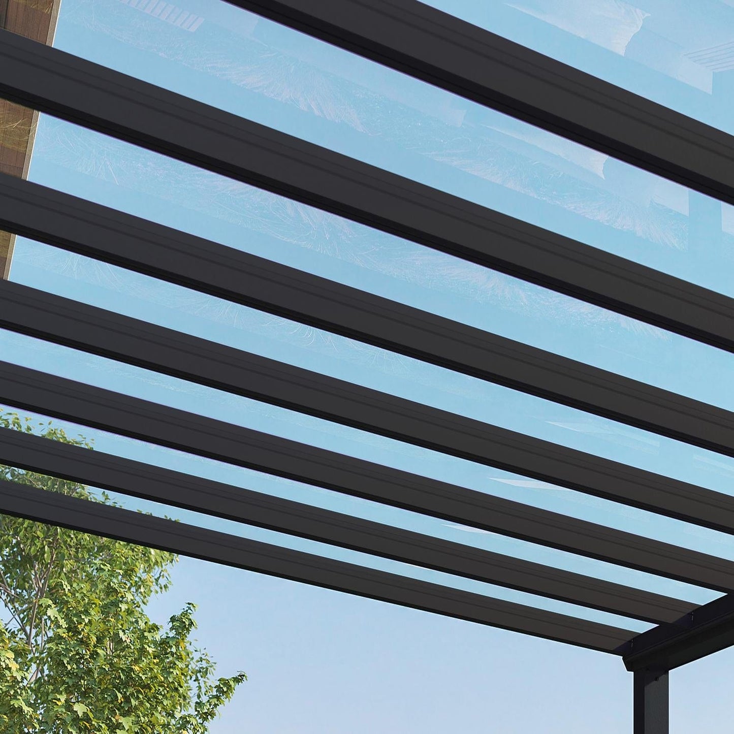 Palram - Canopia | Stockholm 11x26 ft Patio Cover - Gray/Clear - HG9464