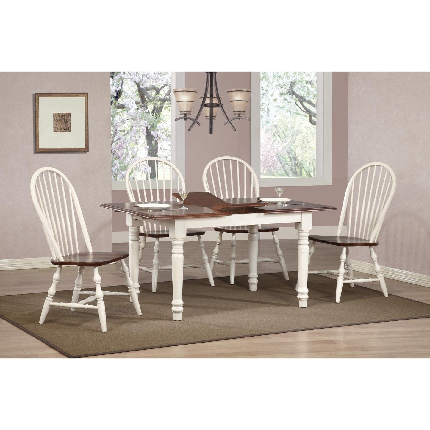 Sunset Trading Andrews 5 Piece 48-60" Rectangular Extendable Dining Set - DLU-TLB3660-C30-AW5PC