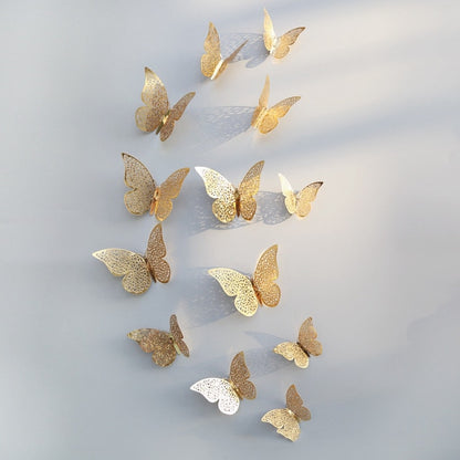 12Pcs 3D Hollow Butterfly Wall Sticker