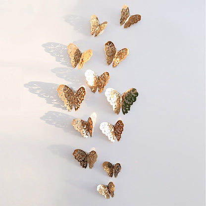 12Pcs 3D Hollow Butterfly Wall Sticker