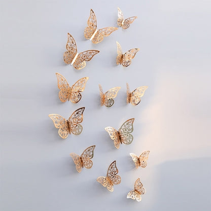 12Pcs 3D Hollow Butterfly Wall Sticker