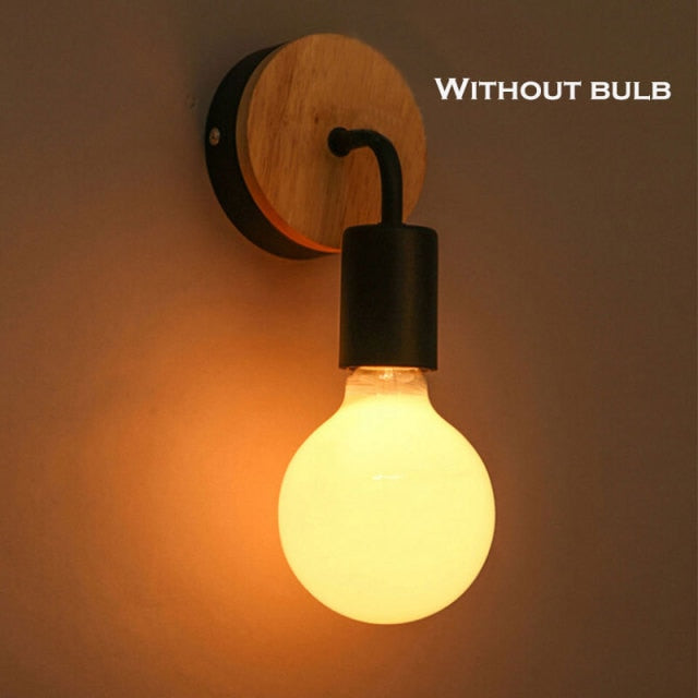 Modern Minimalist Indoor Wood Wall Lamp